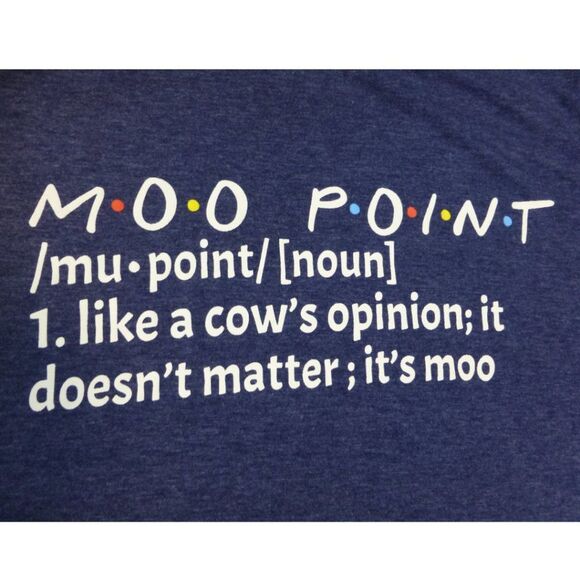 Friends TV Show. Joey Tribbiani Quote Moo Point T-Shirt - Picture 4 of 8